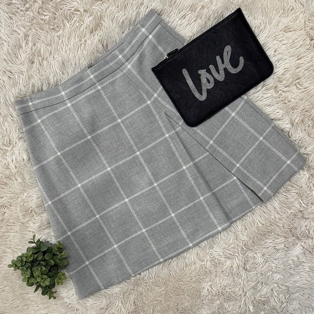 Loft Plaid A-Line Mini Skirt 💗 Gray